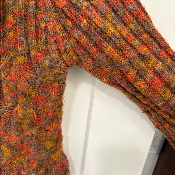 Prana Multicolor Wool Blend Cable Knit Cowl Neck Cardigan Size Small - Picture 8 of 16